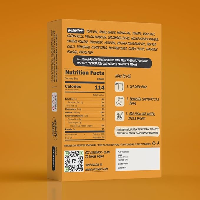 Chutnefy - Home Style Tiffin Sambar - 75 gms